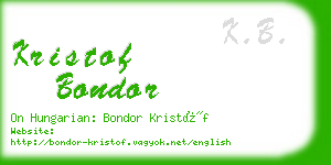 kristof bondor business card